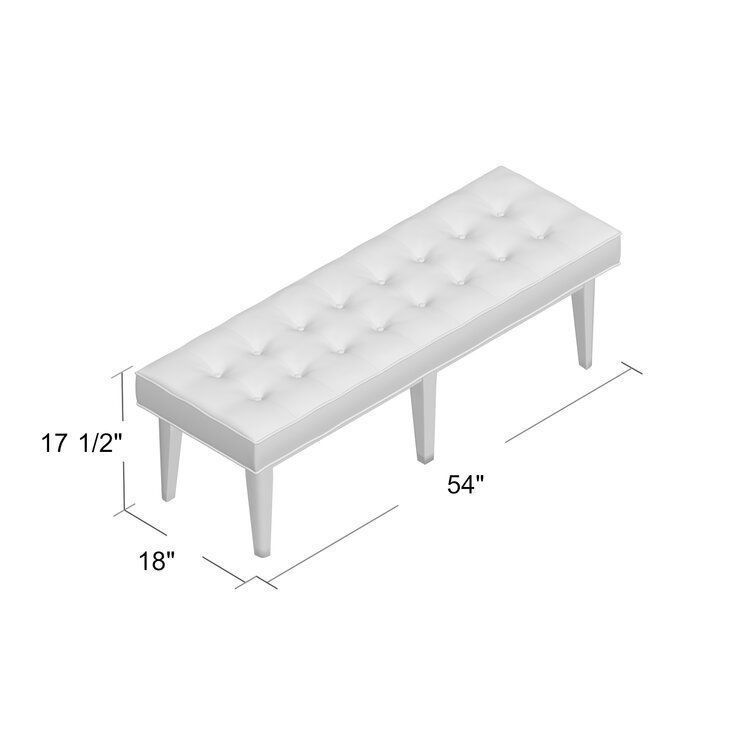 Fielden Mid Century Wood Entryway Bench 3D model_1