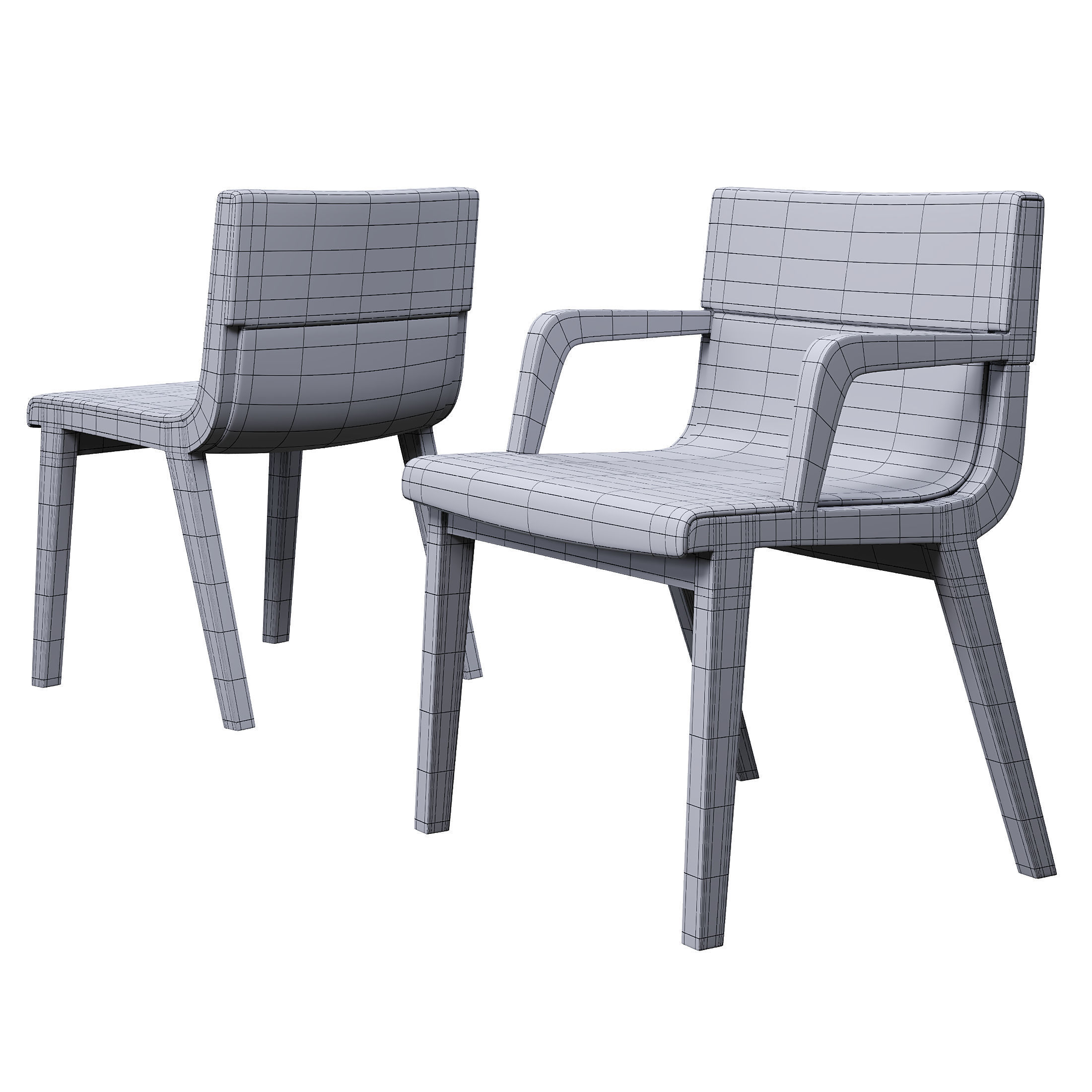 ACANTO ARMCHAIR Low-poly 3D model_6