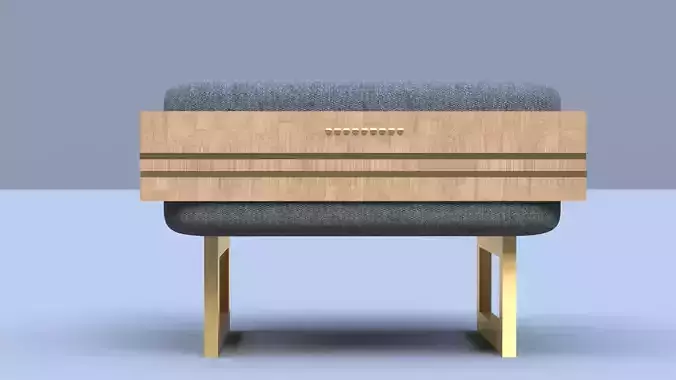 seatting stool with drawer and gold legs