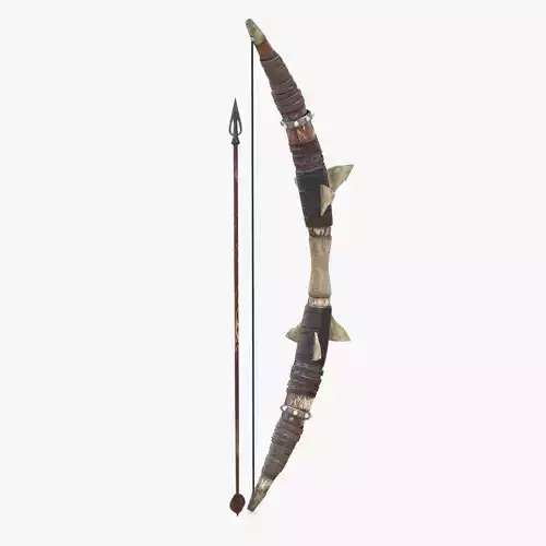 Bow And Arrow Low-poly 3D model