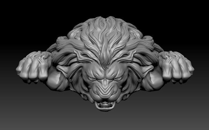 Angry lion Free 3D model