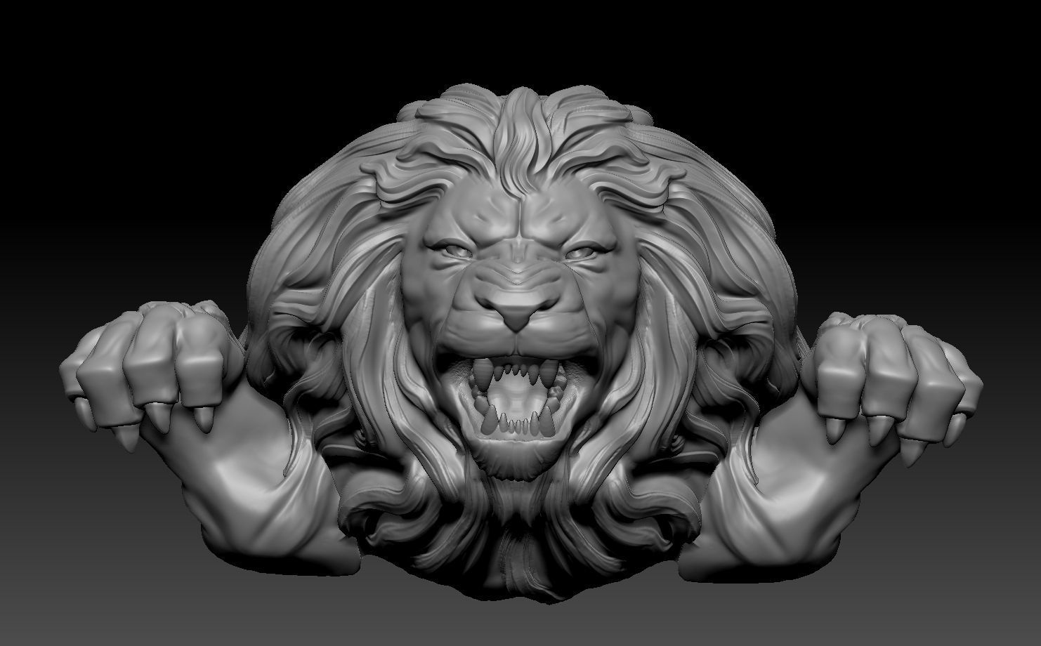 Angry lion Free 3D model_1