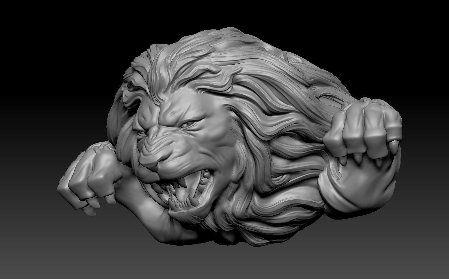 Angry lion Free 3D model_3