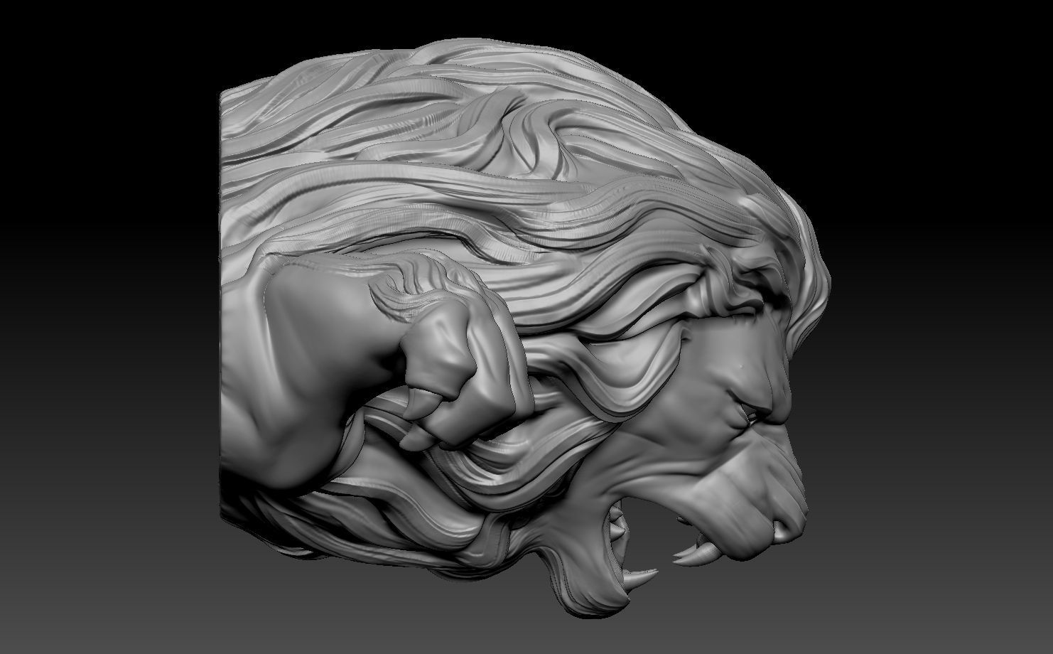 Angry lion Free 3D model_2