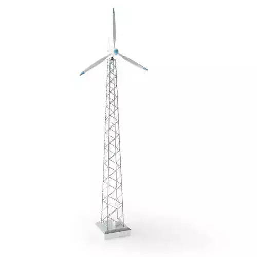 White Metal Wind Turbine 38951