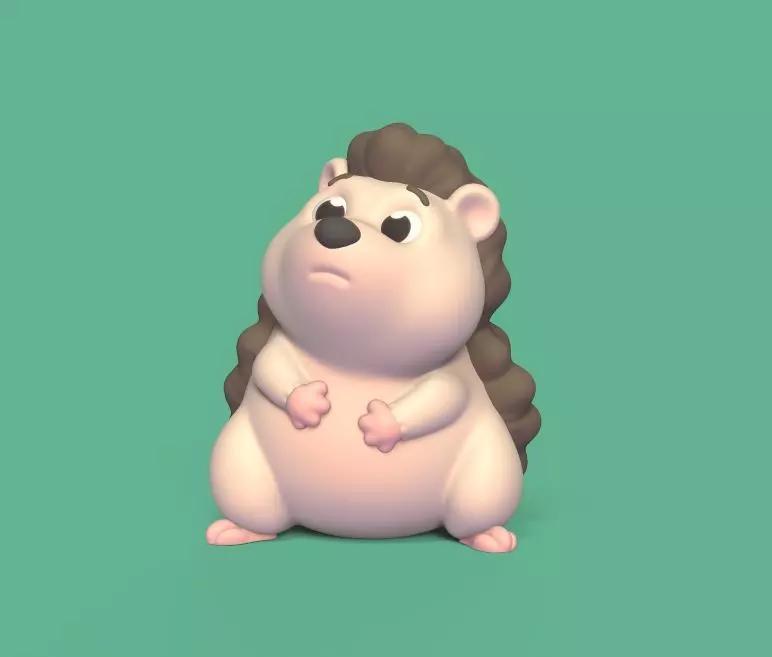 Hedgehog Looking Up 3D print model_0