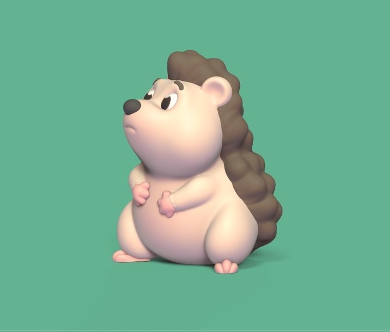 Hedgehog Looking Up 3D print model_1