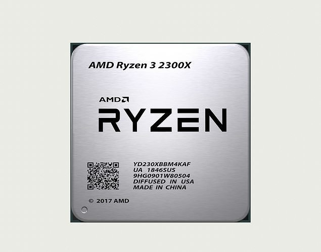 CPU AMD Ryzen 3 2300X Low-poly 3D model