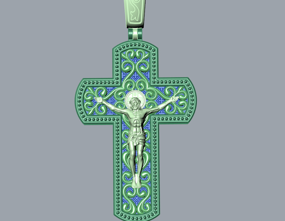 Filigree cross wood with patterns in the old style  744 3D print model_15