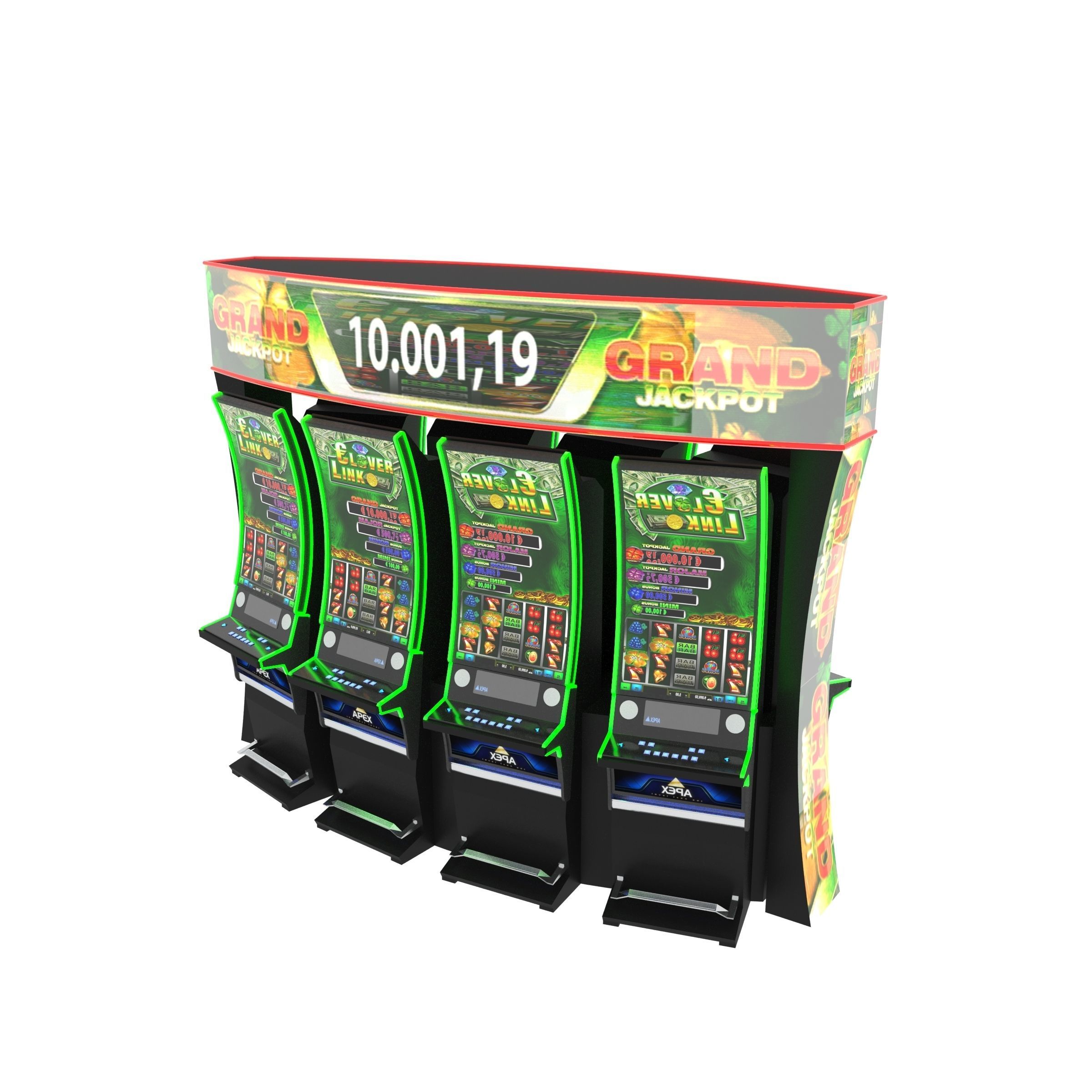 APEX CLOVER GRAND JACKPOT CASINO SLOT MACHINE 3D model_3