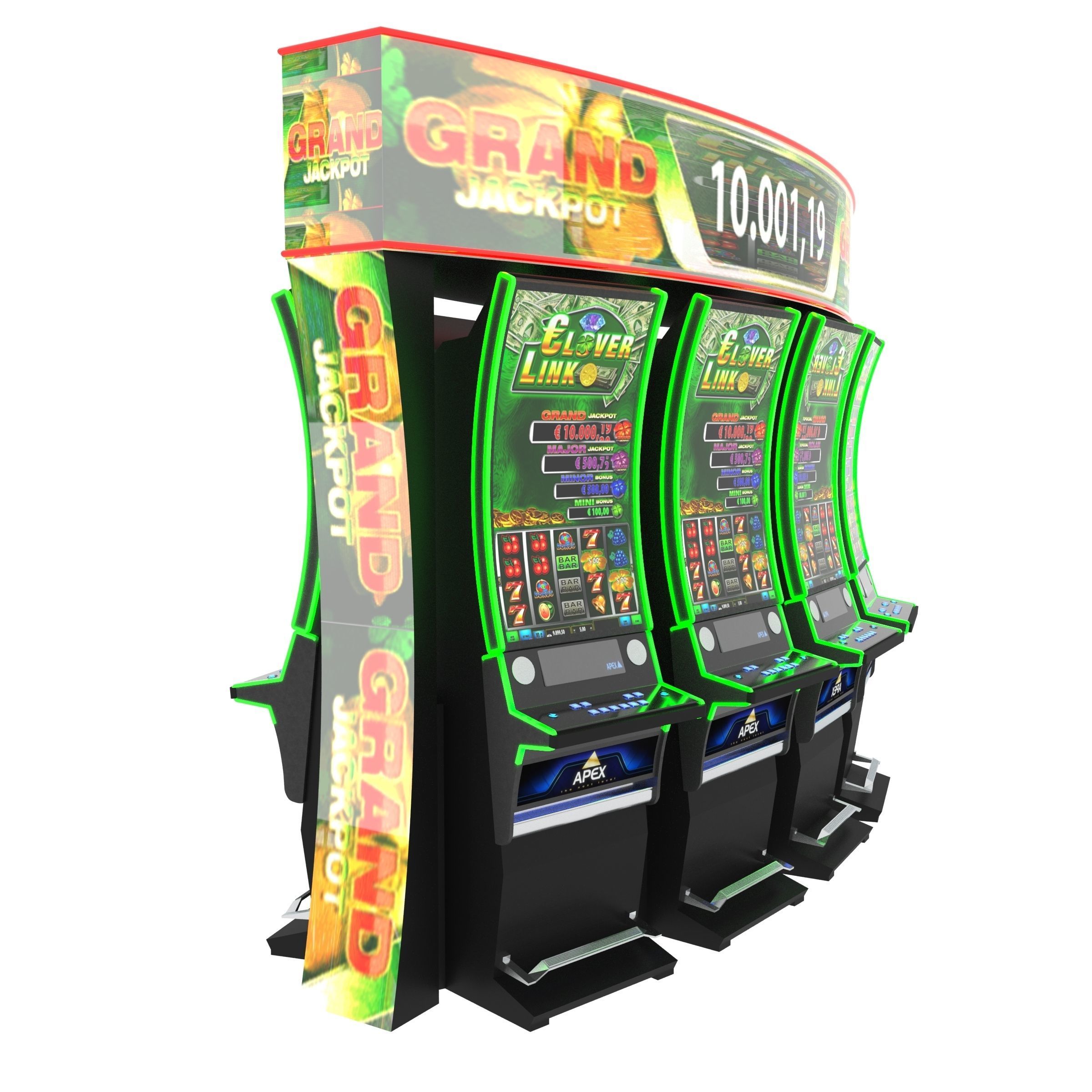 APEX CLOVER GRAND JACKPOT CASINO SLOT MACHINE 3D model_5
