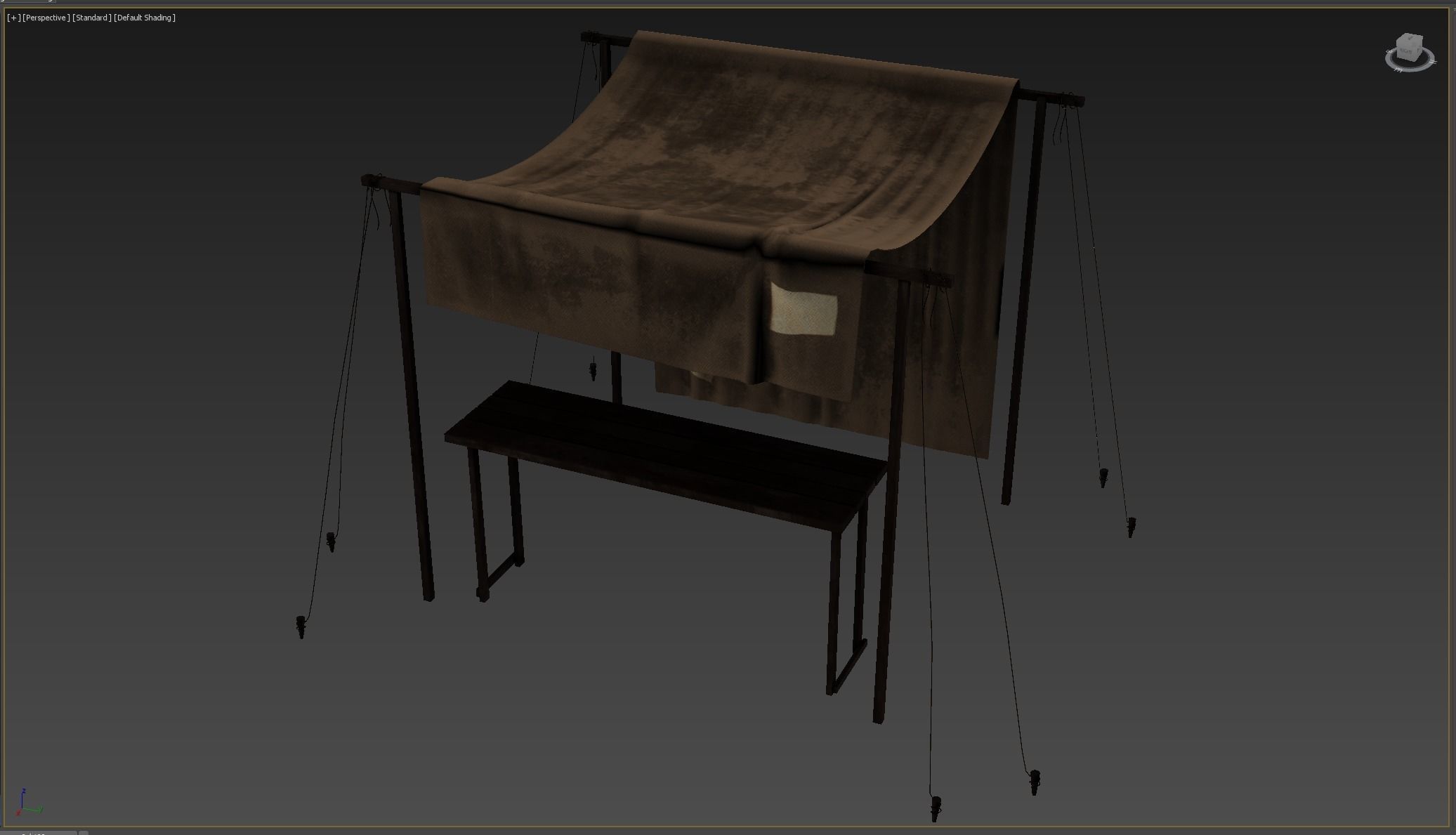 Market Stall Cotton Low-poly 3D model_6