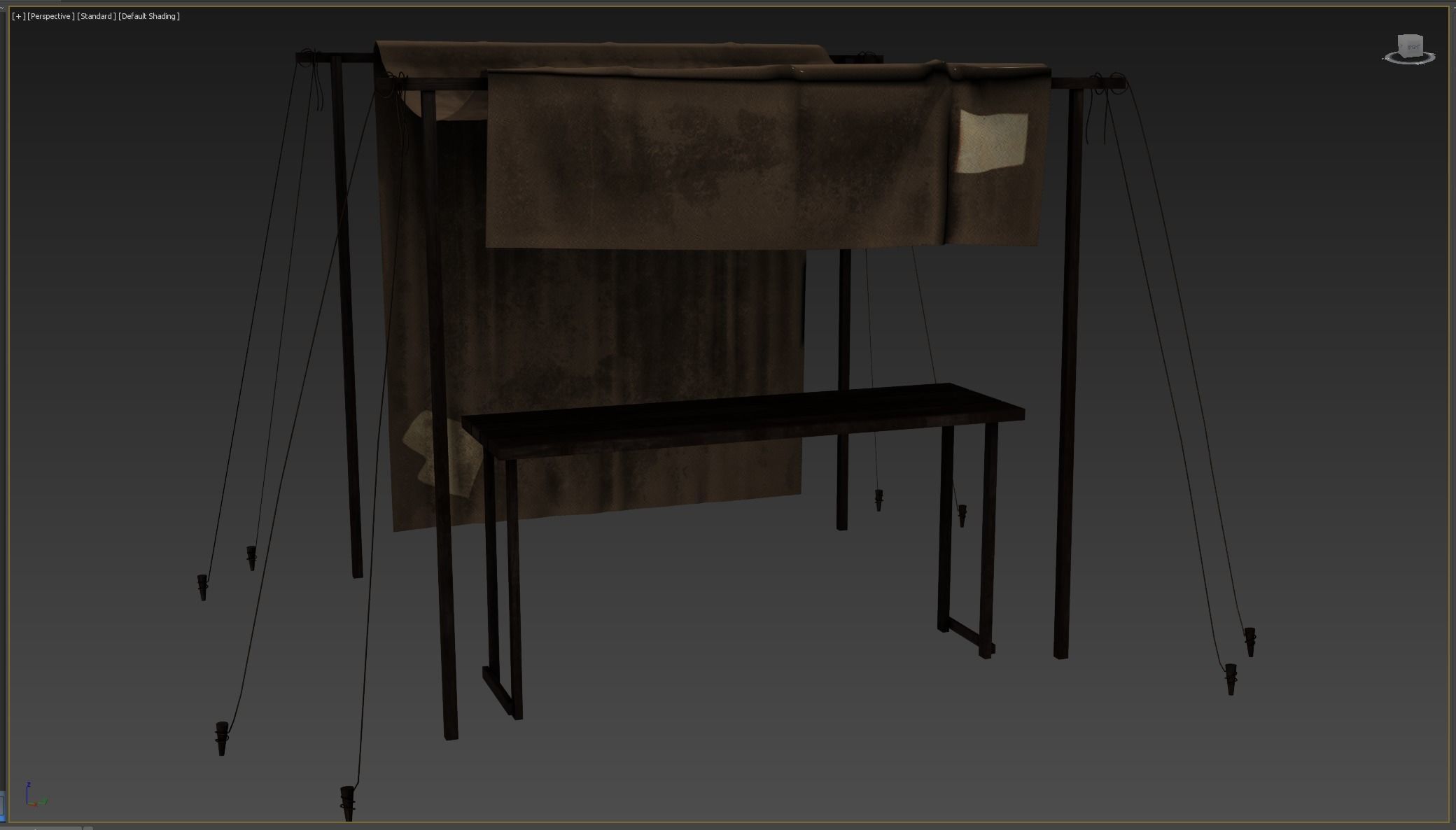 Market Stall Cotton Low-poly 3D model_7