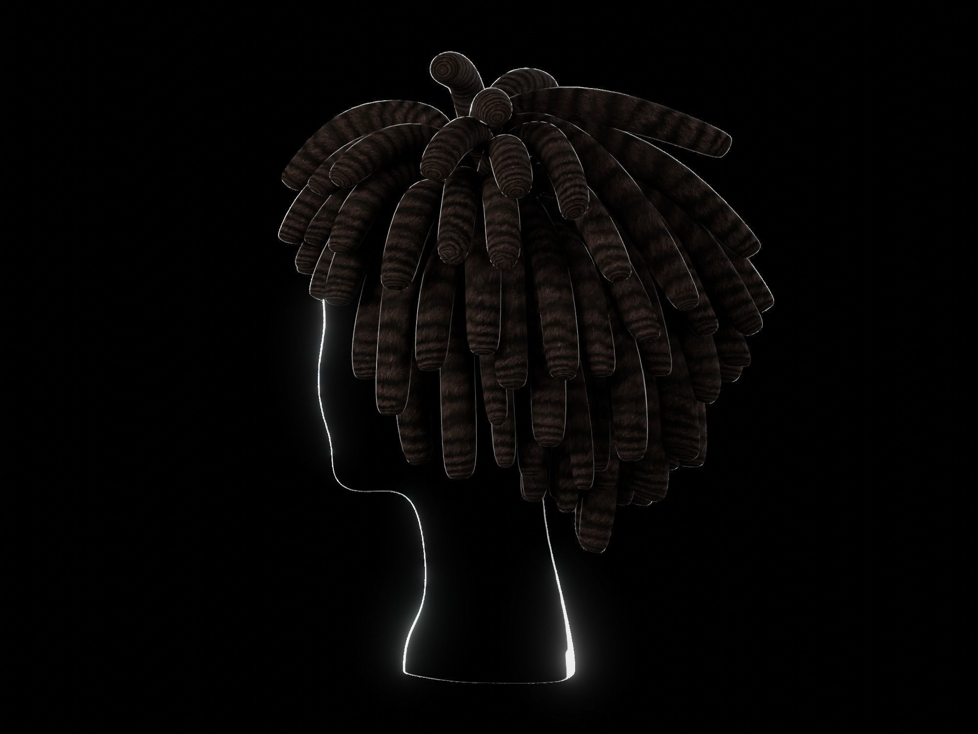3D Male Hair 006 Dreadlock 3D model_3
