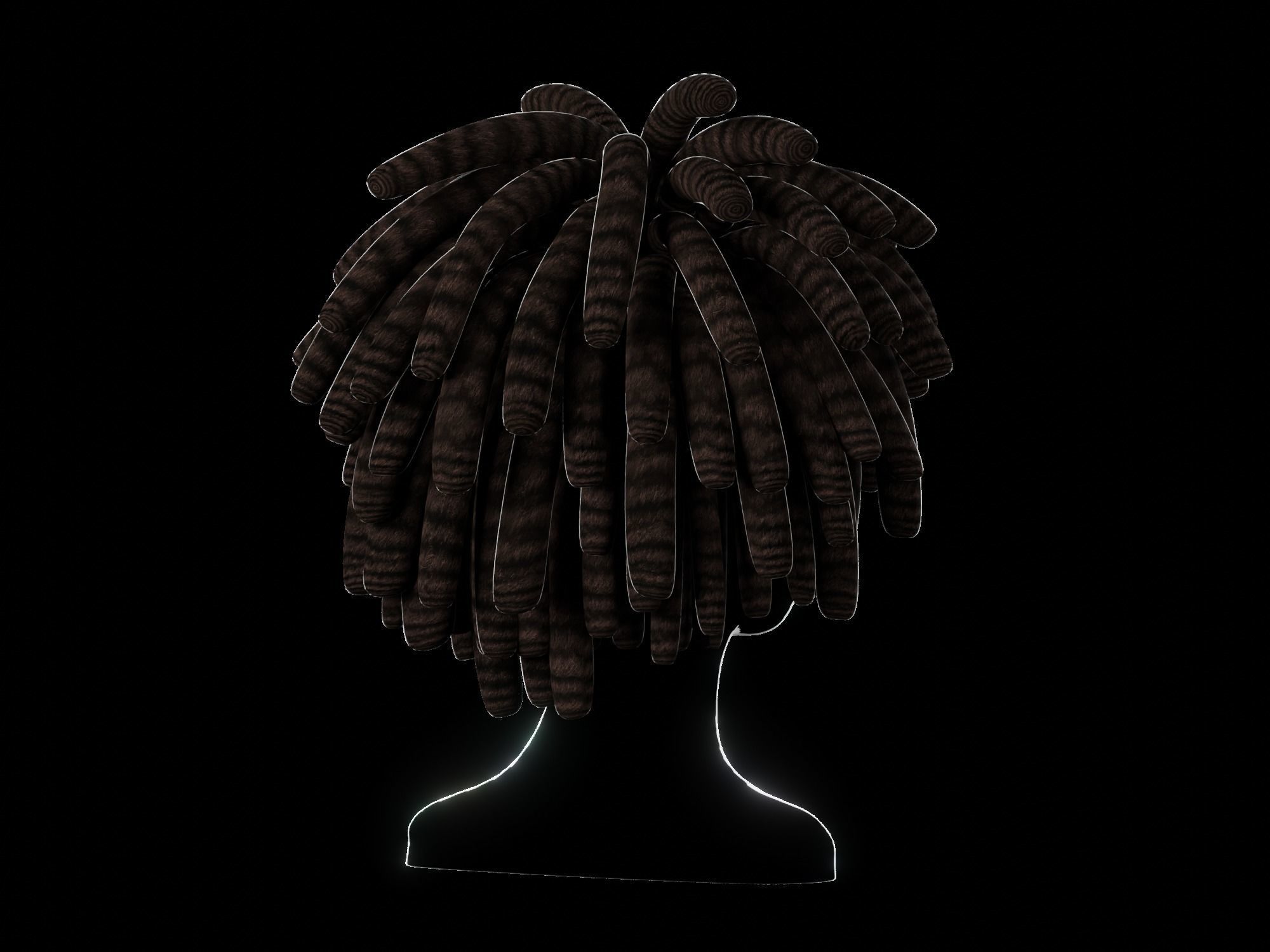 3D Male Hair 006 Dreadlock 3D model_6