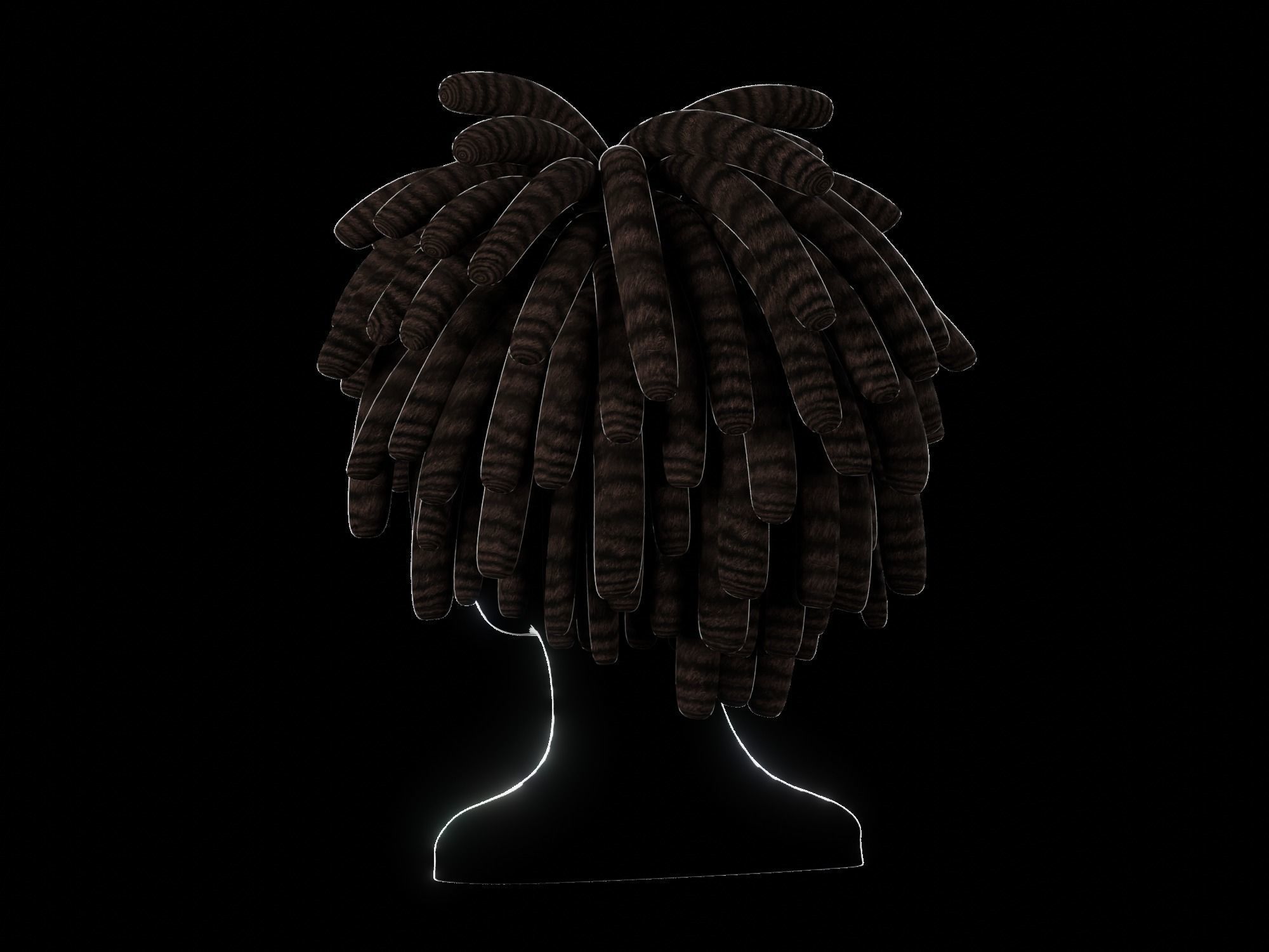 3D Male Hair 006 Dreadlock 3D model_4