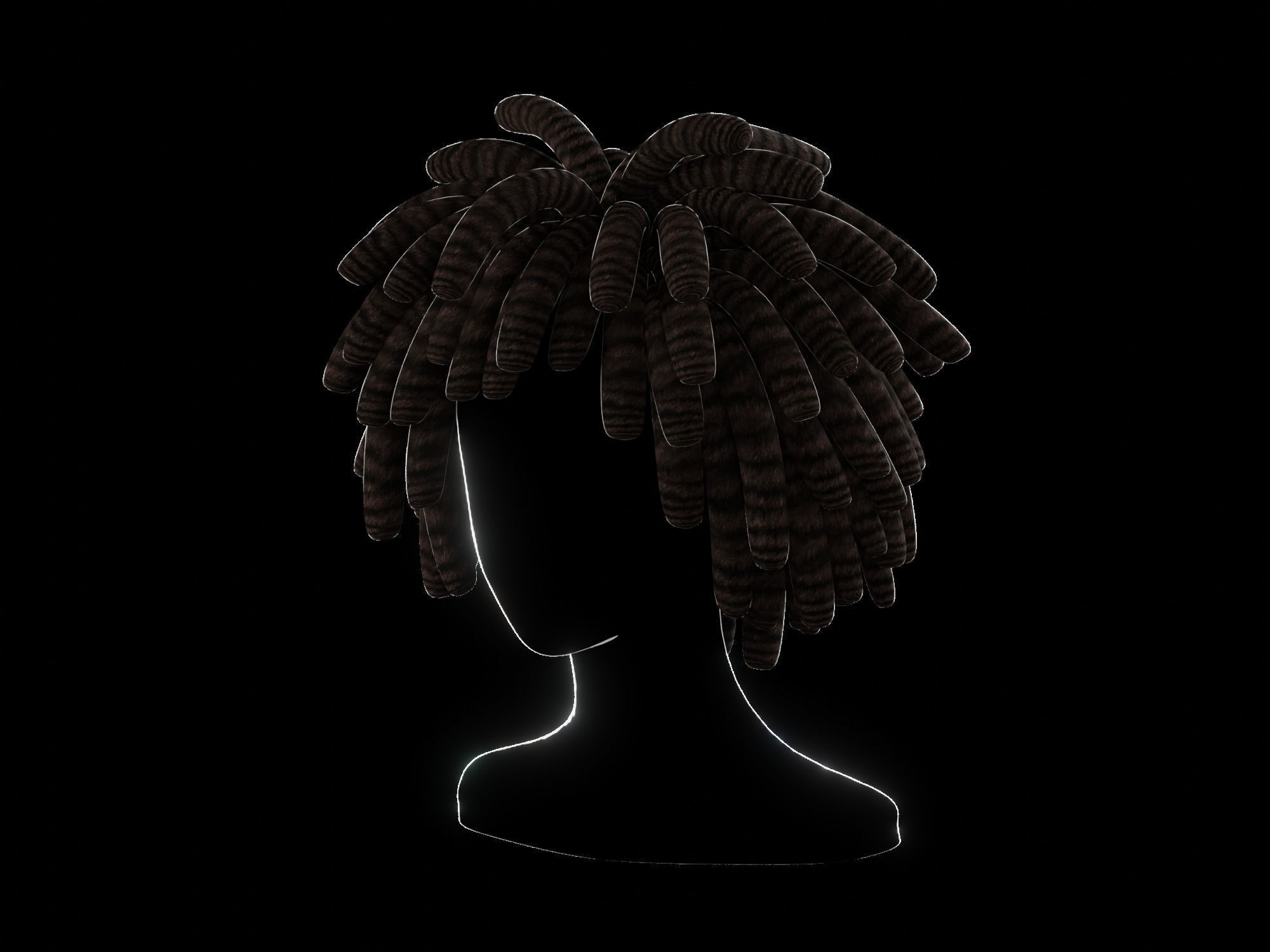 3D Male Hair 006 Dreadlock 3D model_9
