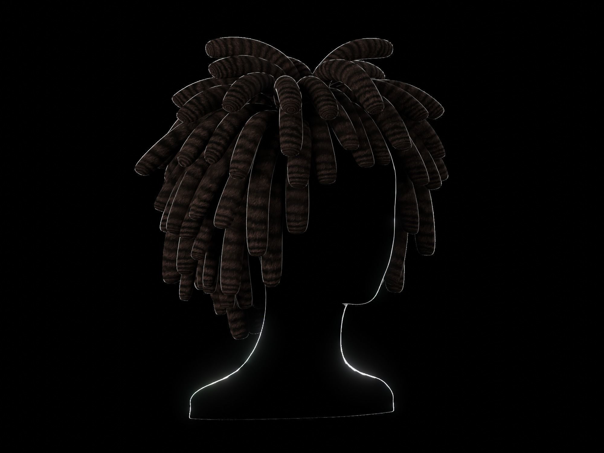 3D Male Hair 006 Dreadlock 3D model_8