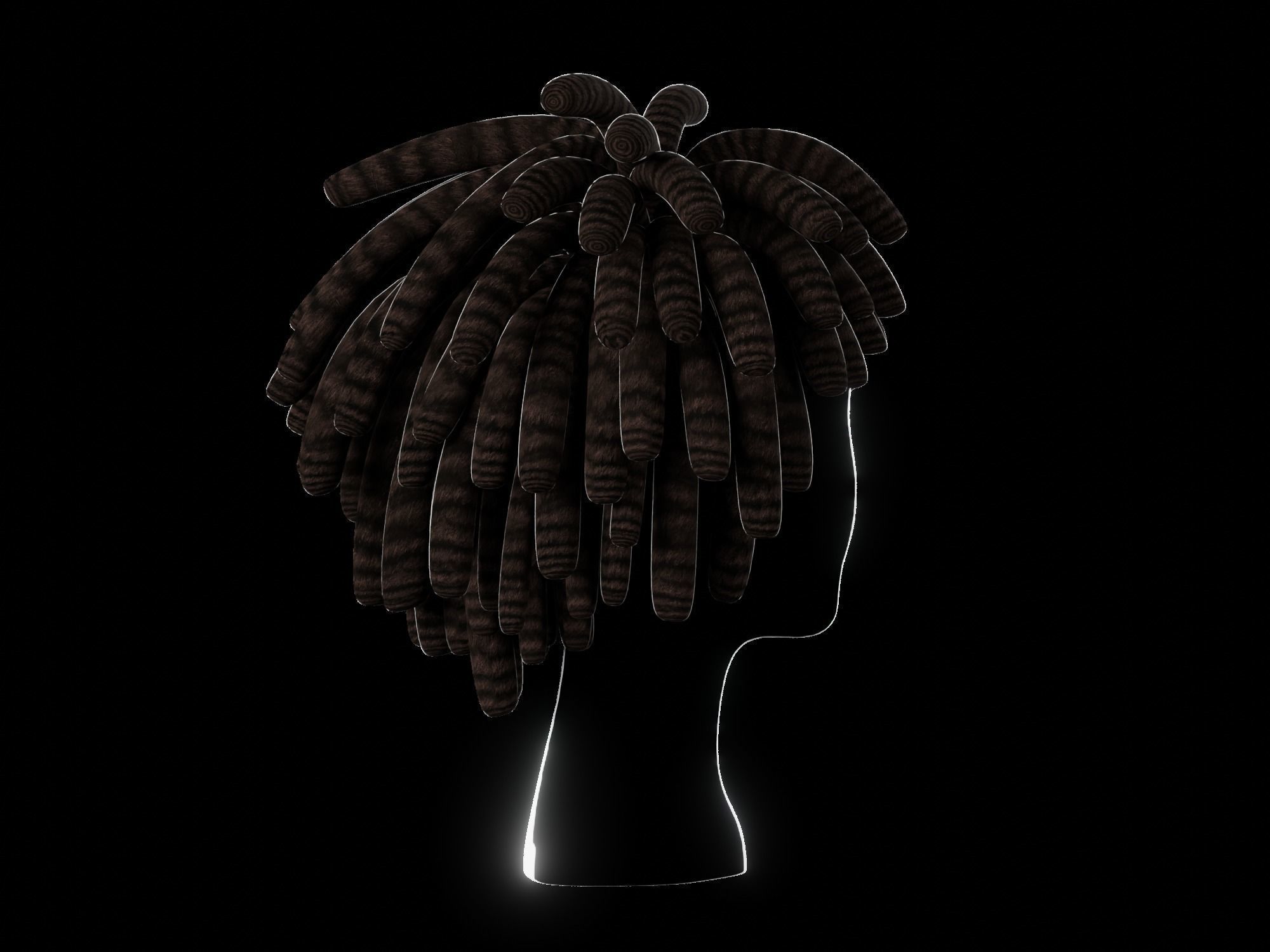 3D Male Hair 006 Dreadlock 3D model_7