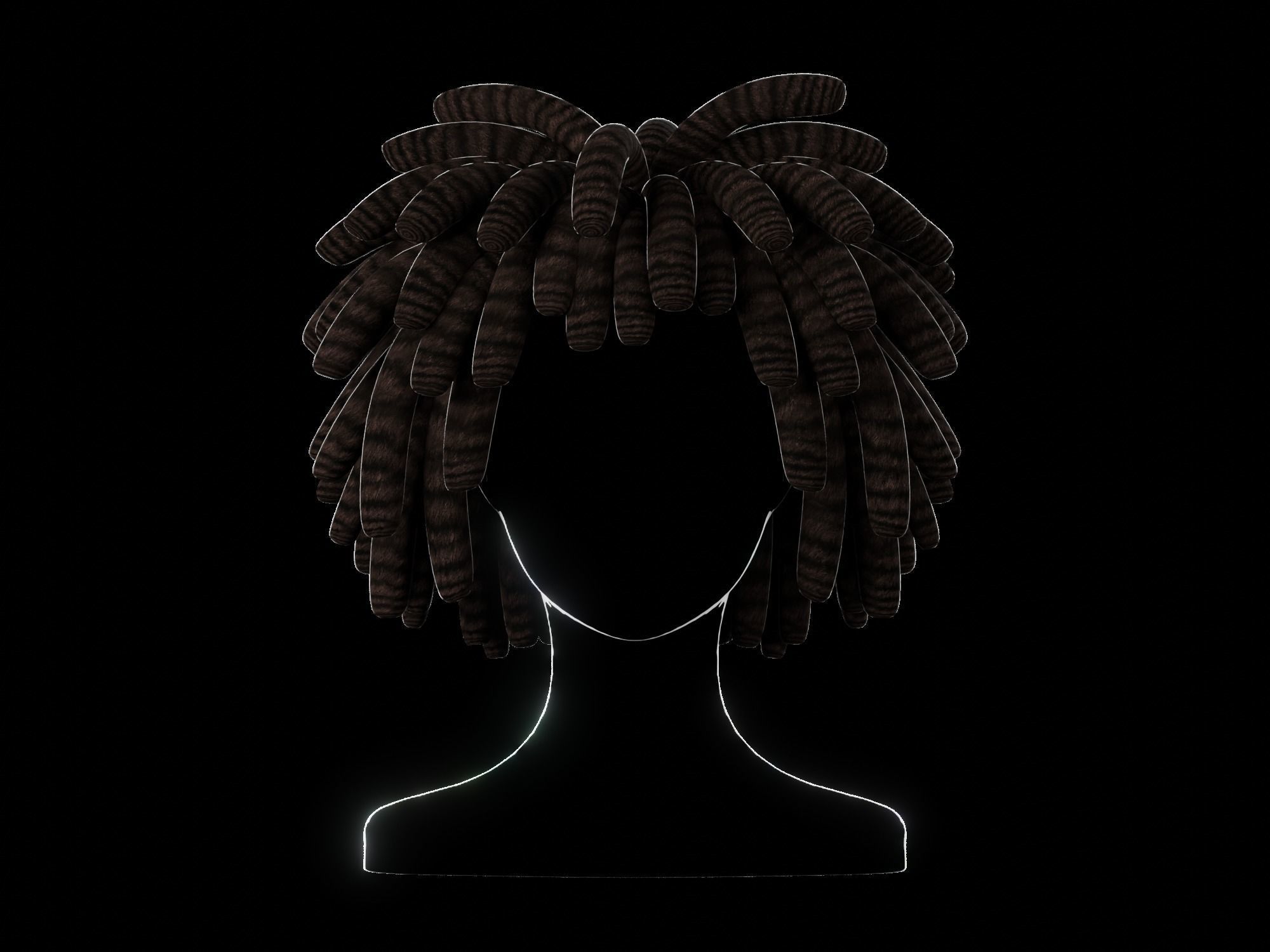 3D Male Hair 006 Dreadlock 3D model_1