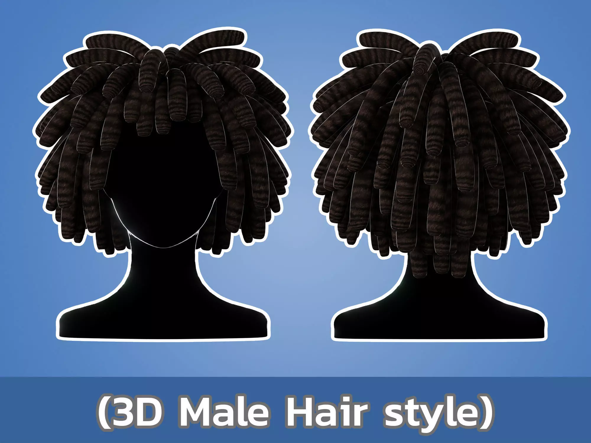 3D Male Hair 006 Dreadlock 3D model_0