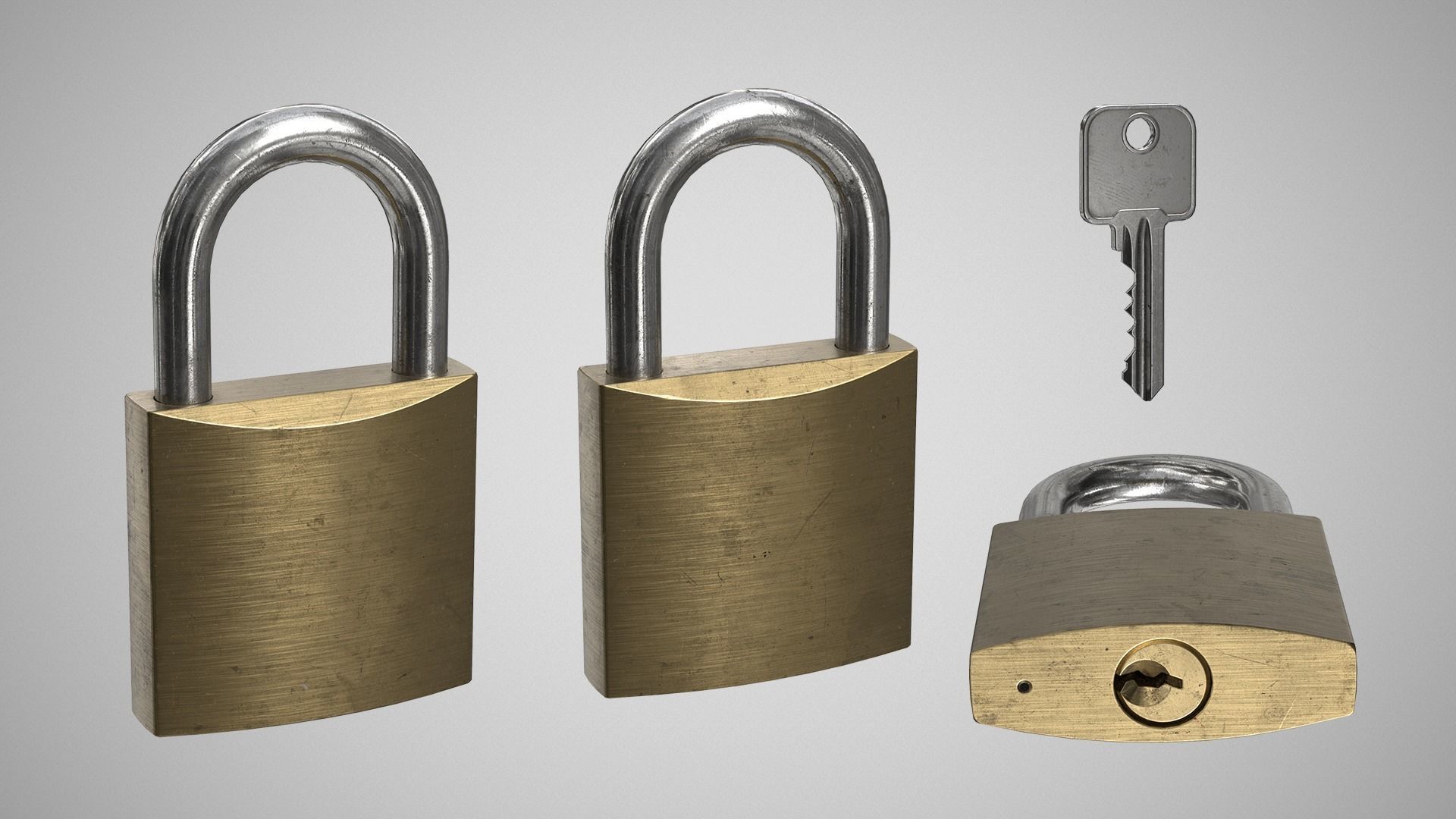 Padlock 002 Low-poly 3D model_7