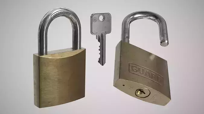Padlock 002 Low-poly 3D model