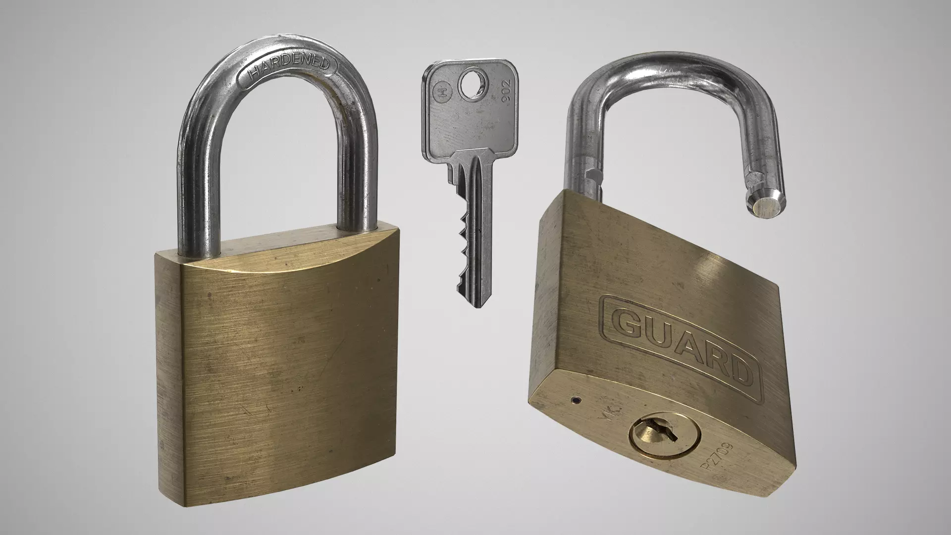 Padlock 002 Low-poly 3D model_0