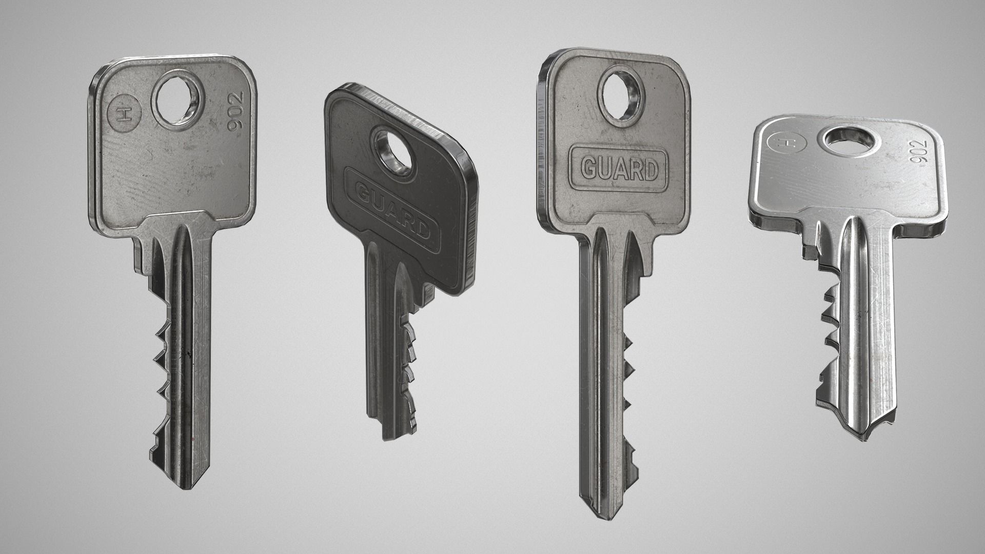 Padlock 002 Low-poly 3D model_6