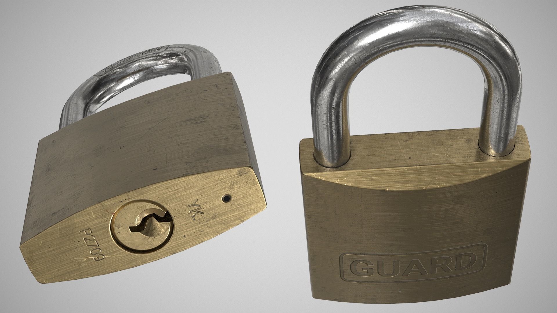 Padlock 002 Low-poly 3D model_4