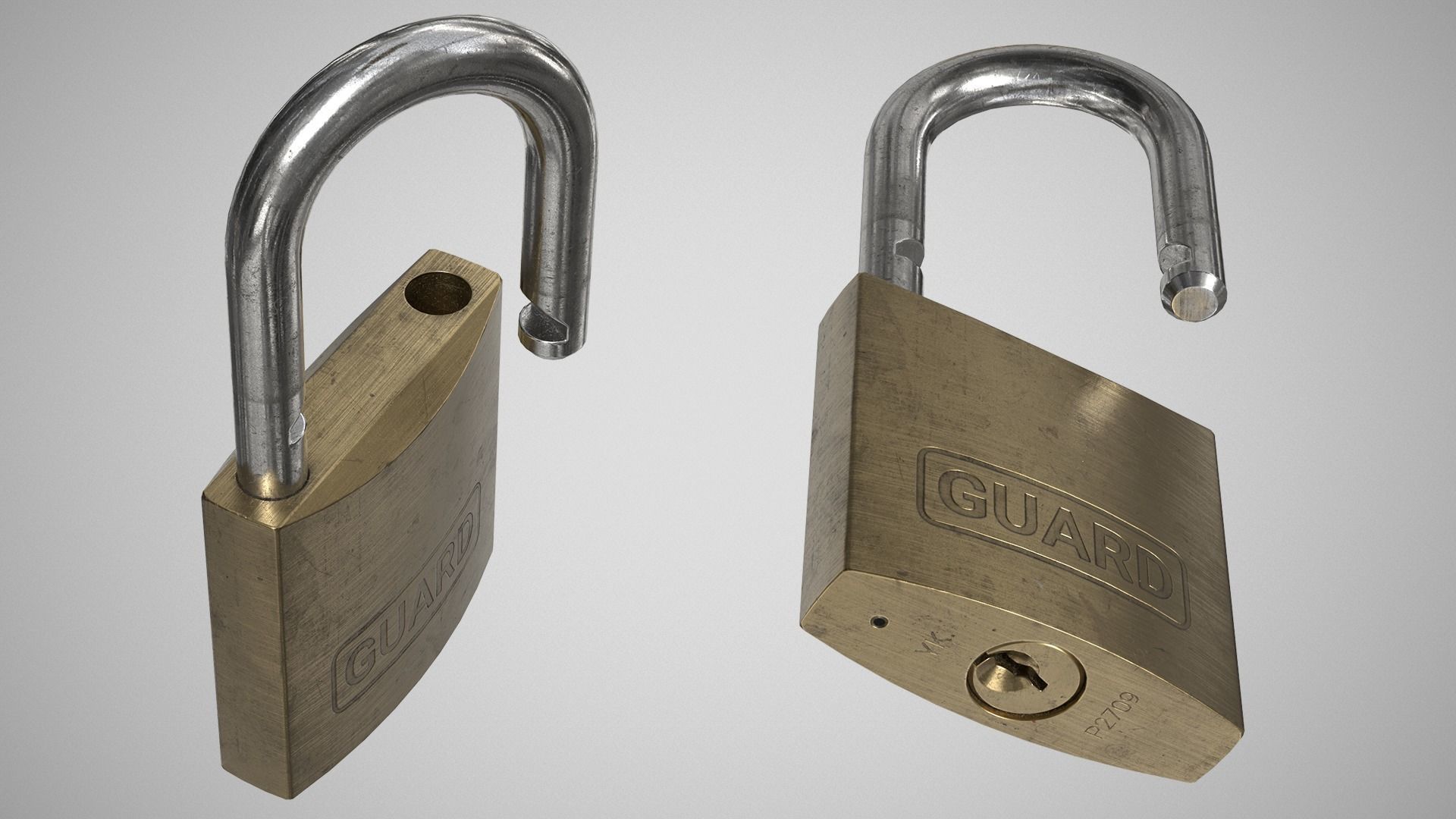 Padlock 002 Low-poly 3D model_3