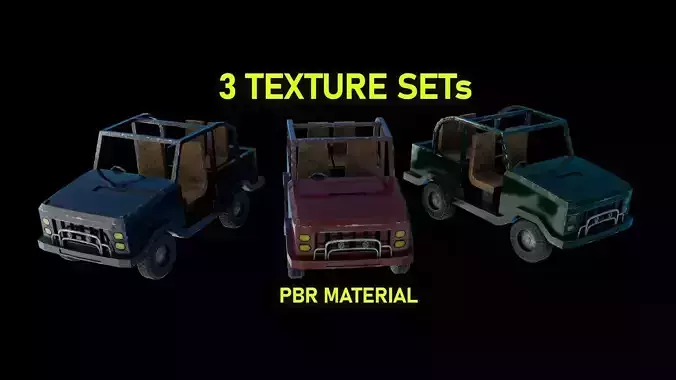 Low Poly Jeep car-PBR Material