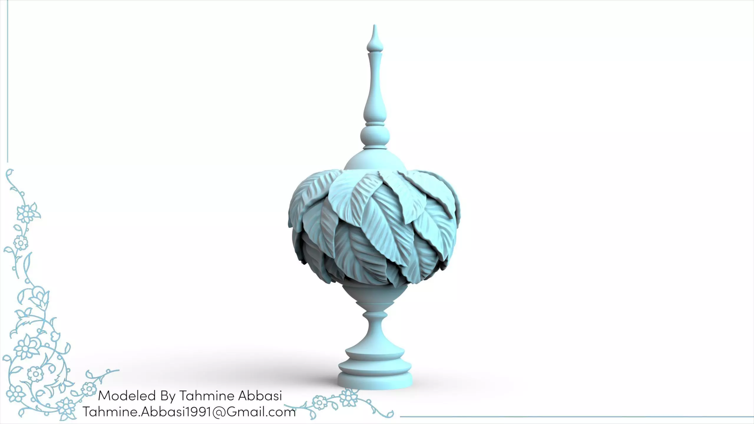 Ornamental carved decorative accessory - Home decor for CNC 3D model