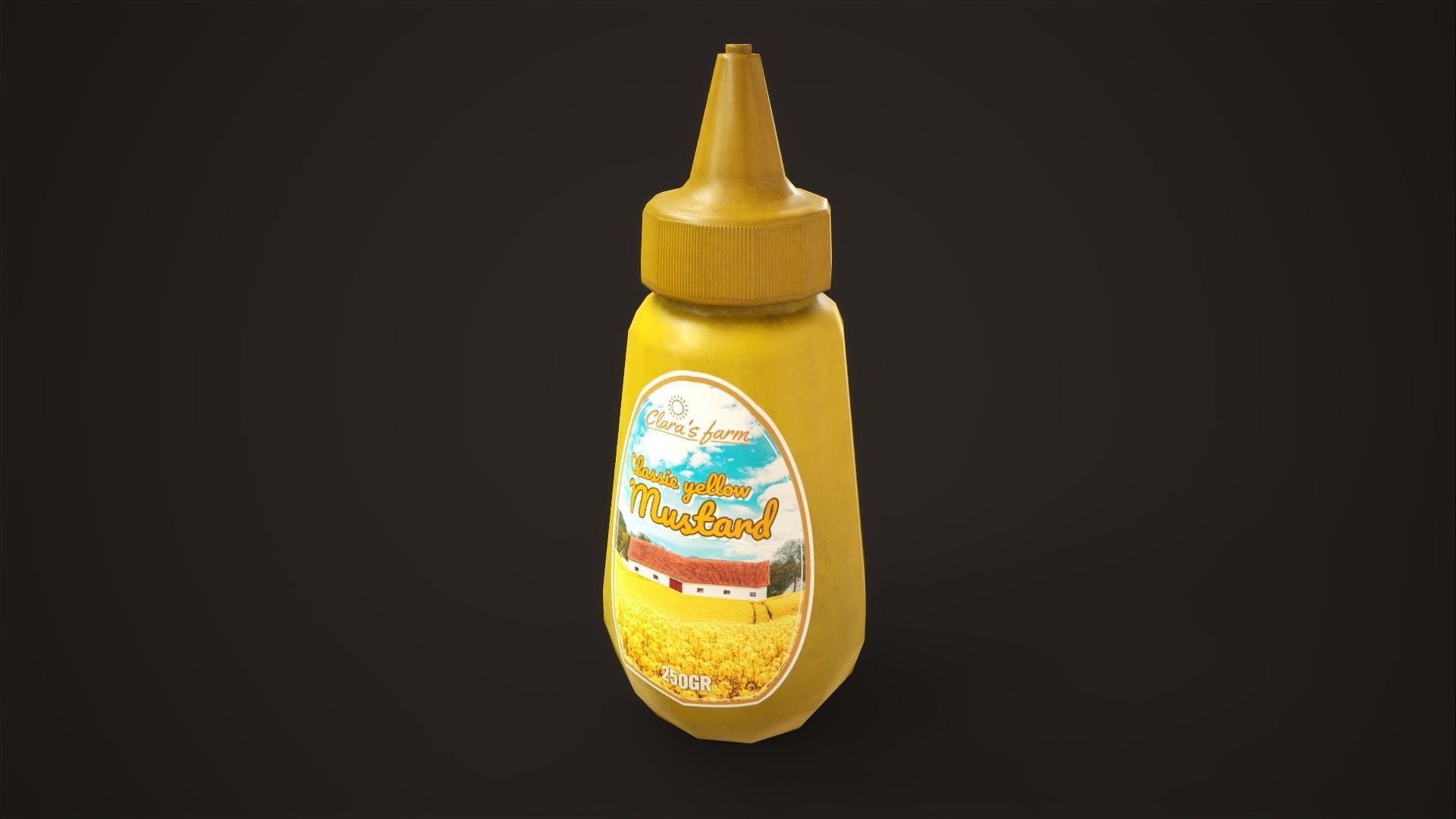 Grocery set ketchup mustard oil salt pepper soy sauce Low-poly 3D model_4