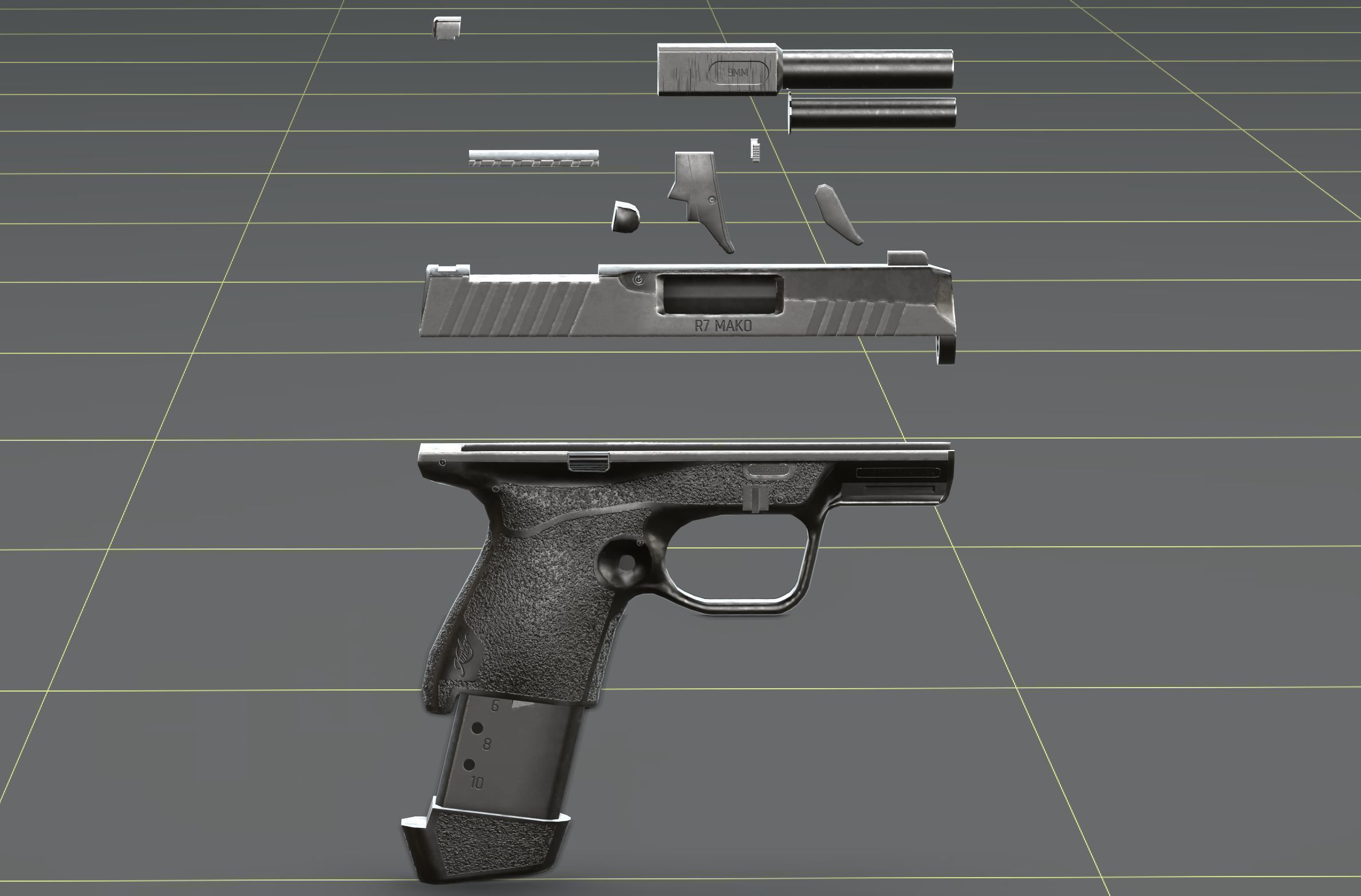 Kimber R7-Mako Low-poly 3D model_12
