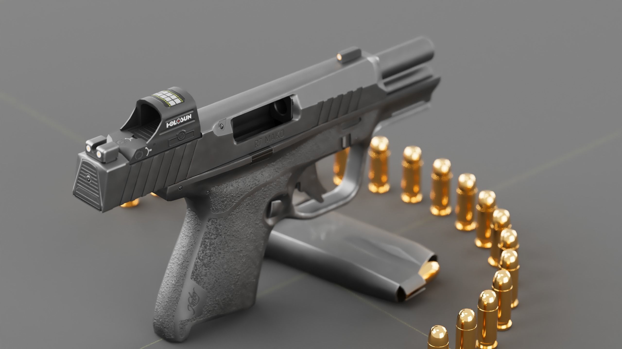 Kimber R7-Mako Low-poly 3D model_10