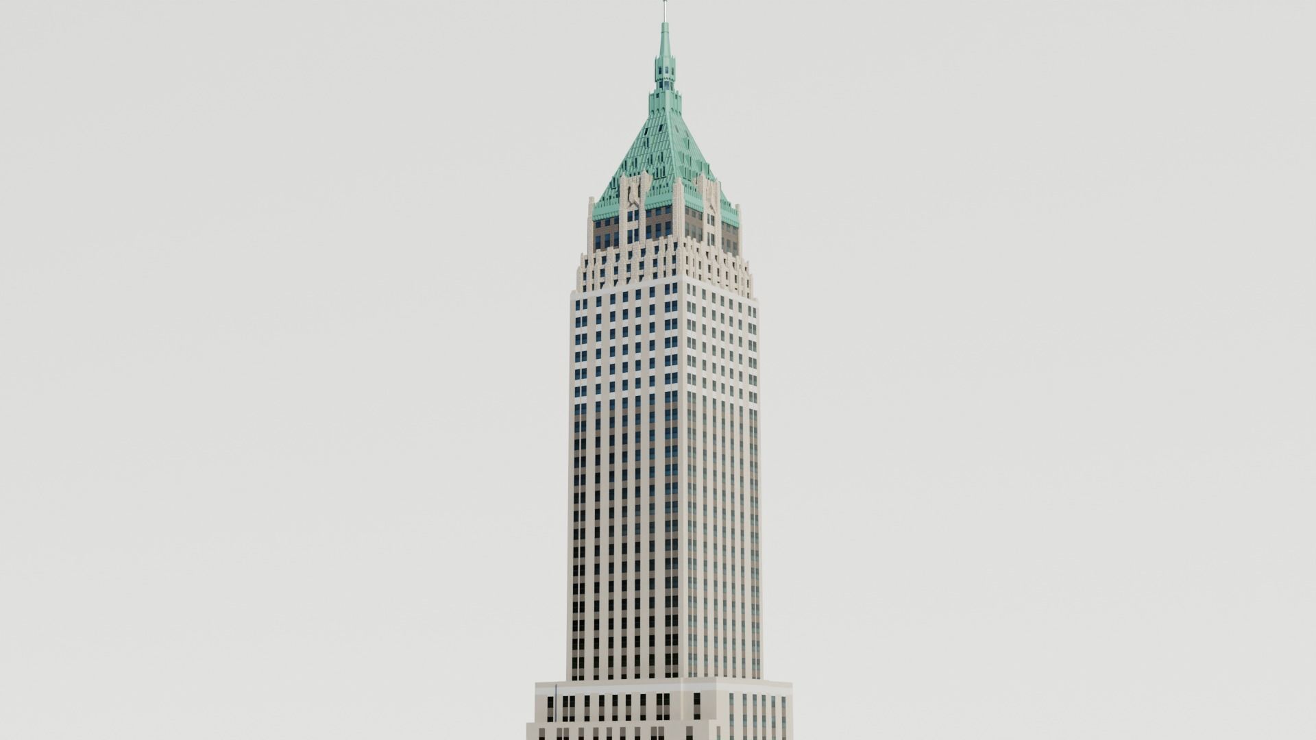 NYC 40 Wall Street Building Low-poly 3D model_10