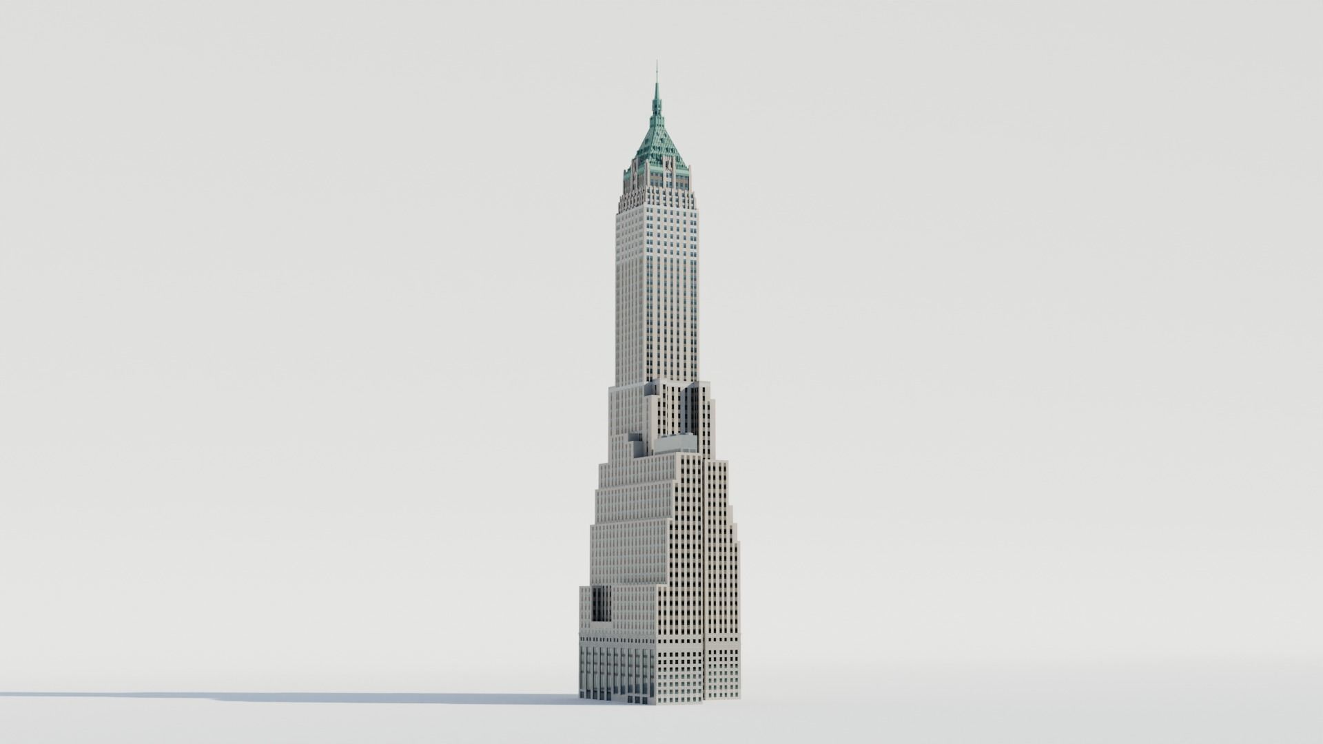 NYC 40 Wall Street Building Low-poly 3D model_6