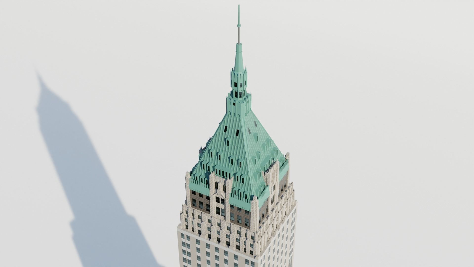NYC 40 Wall Street Building Low-poly 3D model_11