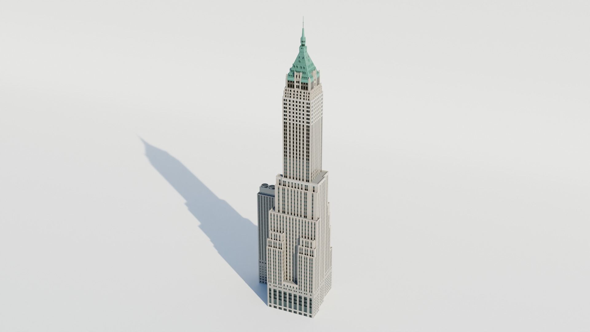 NYC 40 Wall Street Building Low-poly 3D model_1