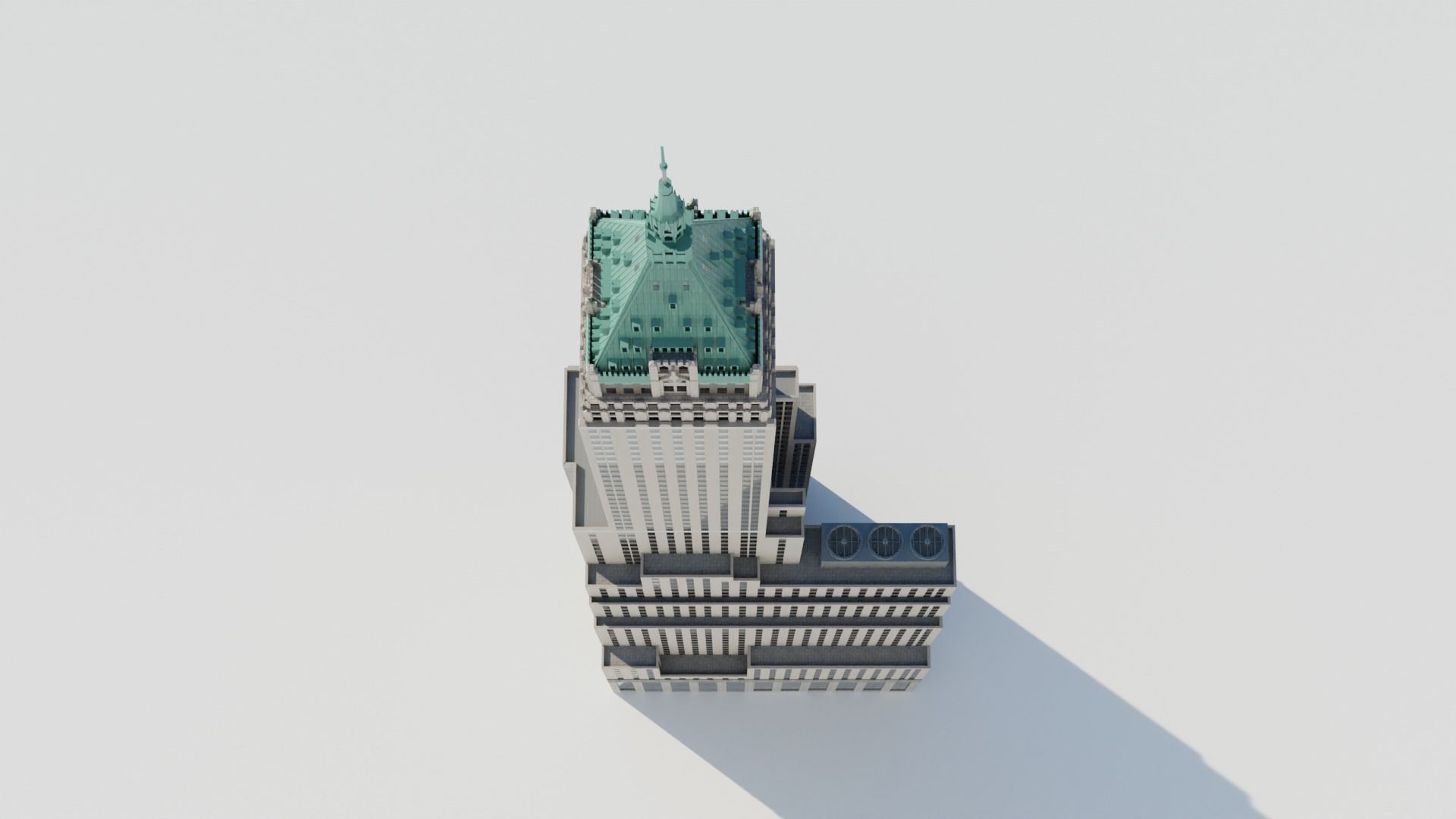 NYC 40 Wall Street Building Low-poly 3D model_7