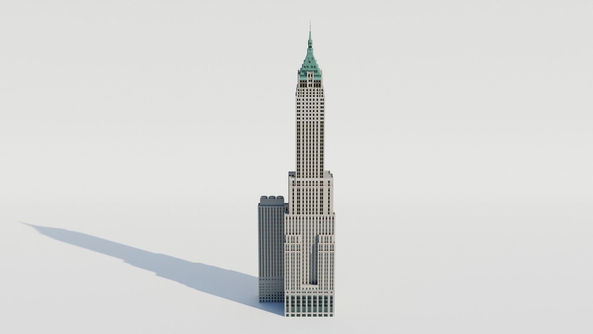 NYC 40 Wall Street Building Low-poly 3D model_2
