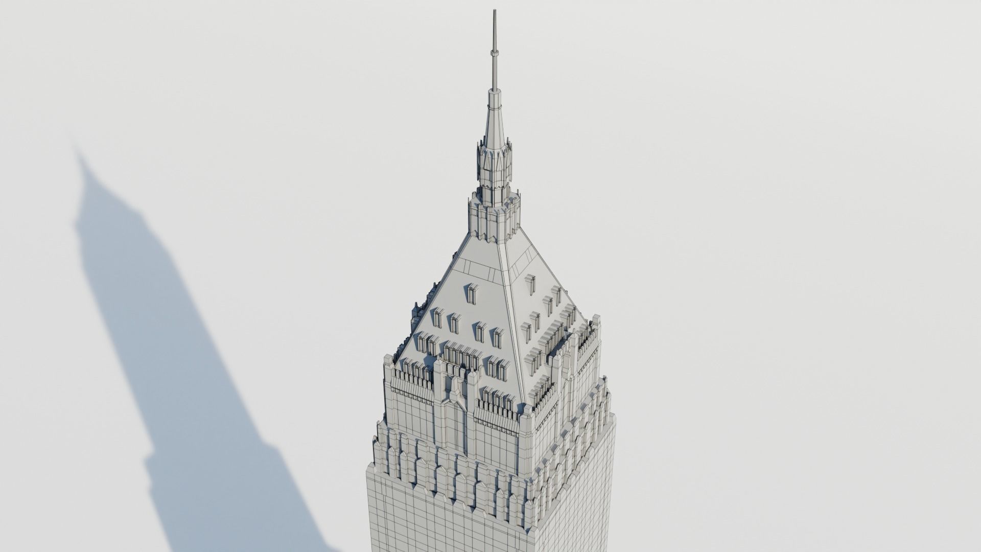 NYC 40 Wall Street Building Low-poly 3D model_12