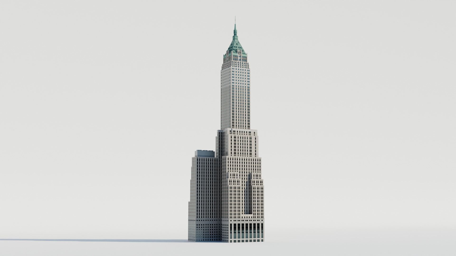 NYC 40 Wall Street Building Low-poly 3D model_3