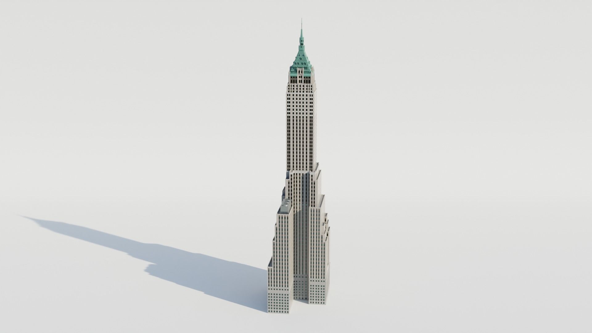 NYC 40 Wall Street Building Low-poly 3D model_4