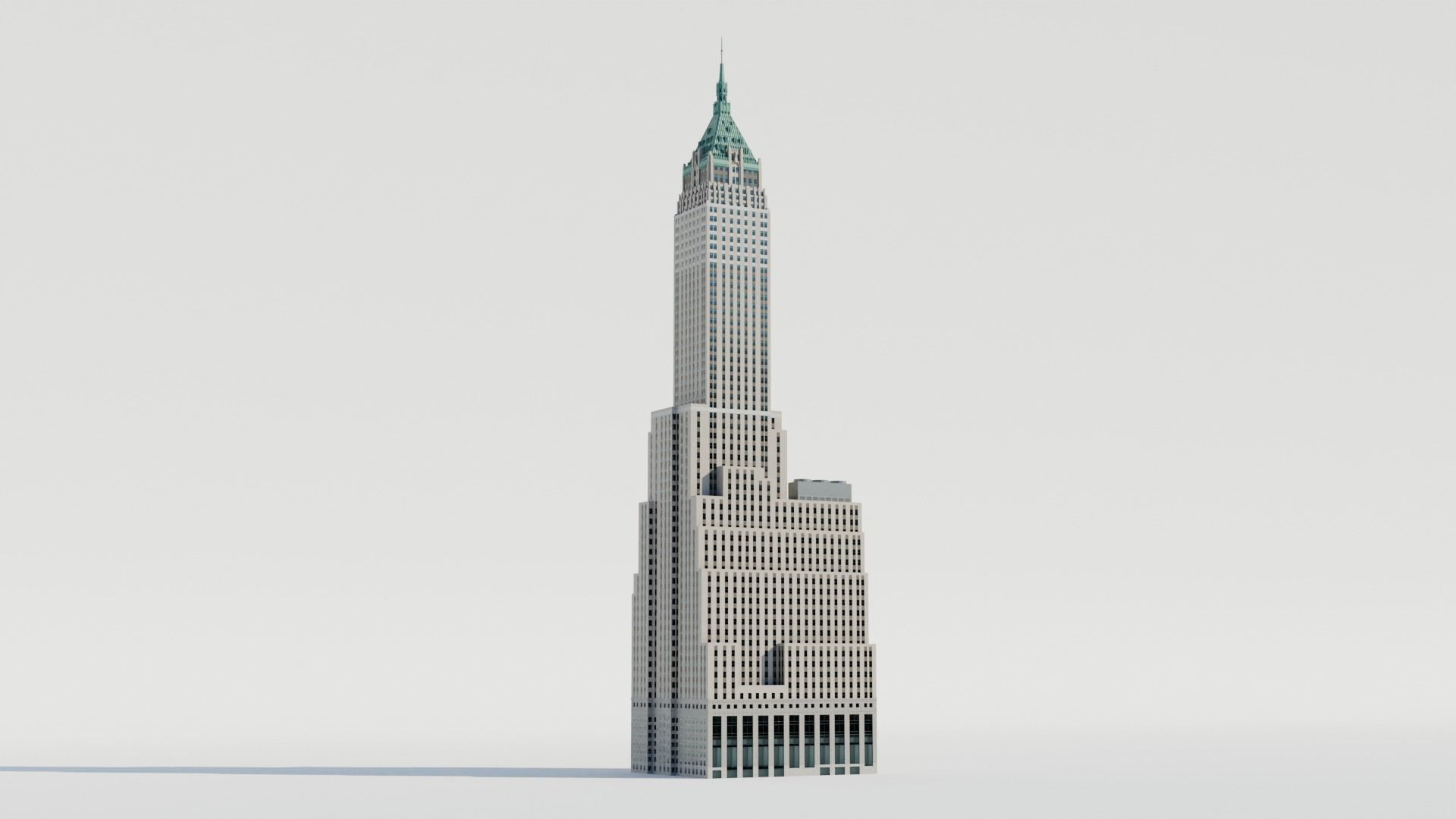 NYC 40 Wall Street Building Low-poly 3D model_5