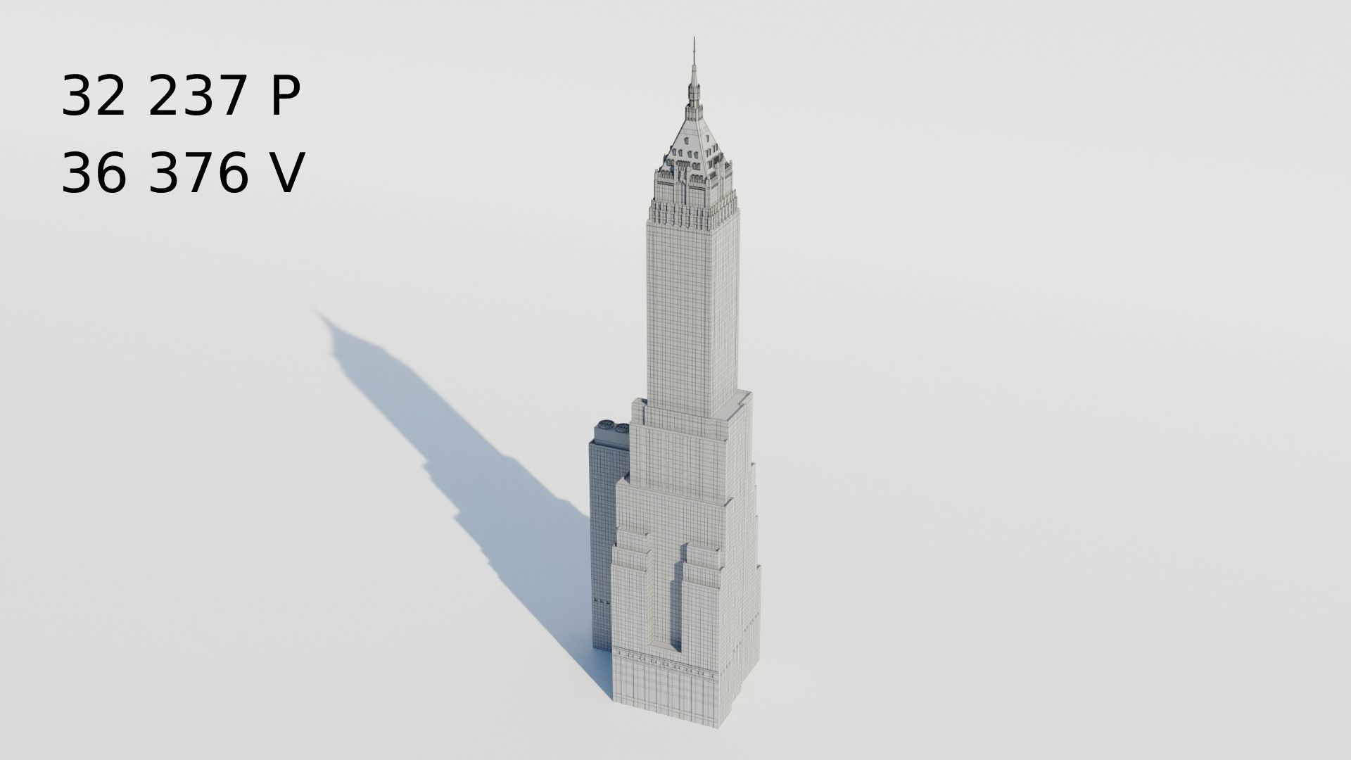 NYC 40 Wall Street Building Low-poly 3D model_13