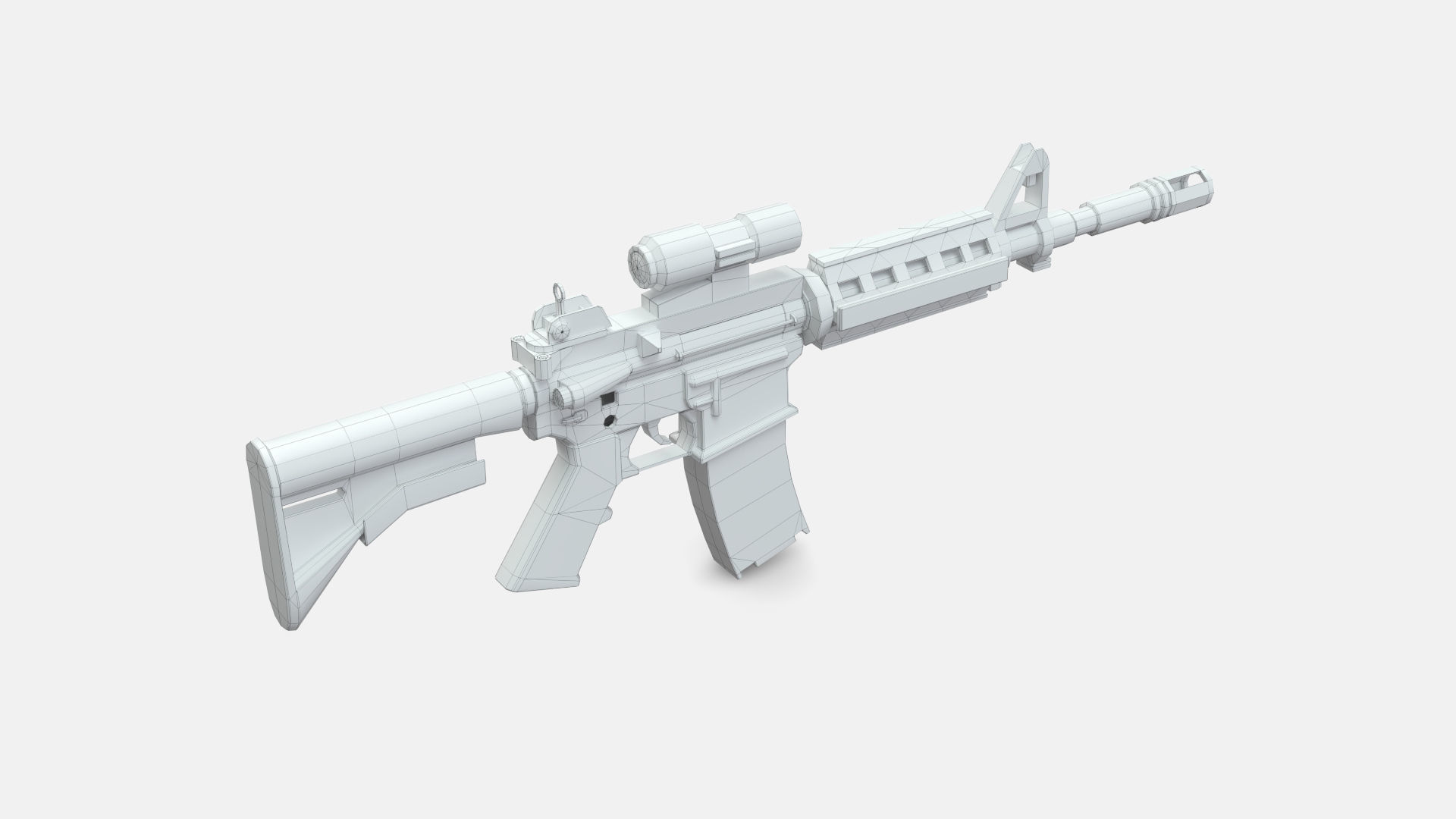M4 Gun Low-poly 3D model_14