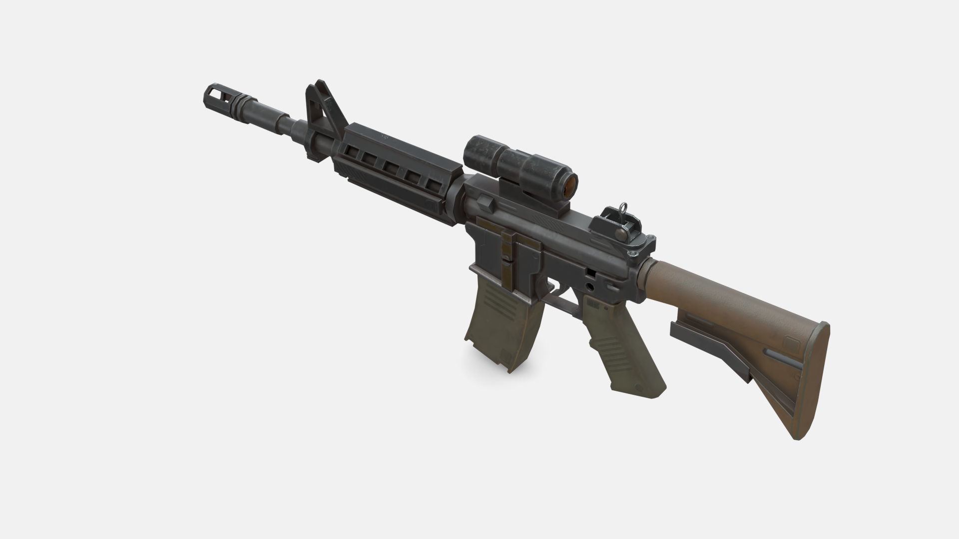 M4 Gun Low-poly 3D model_5