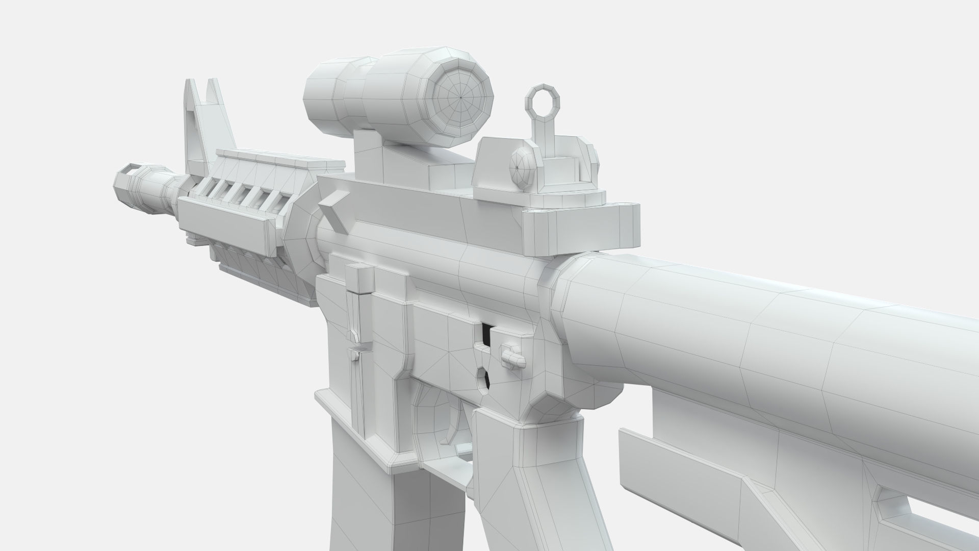 M4 Gun Low-poly 3D model_16